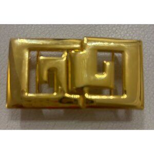 Vintage Dottie Smith Gold-Tone Buckle With Greek Key Design